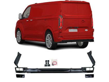 Zadní difuzor násada Ford Transit Tourneo Custom MK2 černý lesklý 01