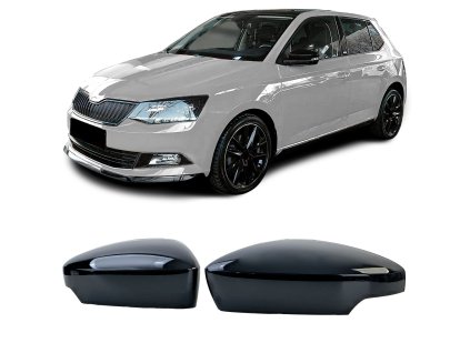 Černé lesklé kryty zrcátek Škoda Fabia 3 01