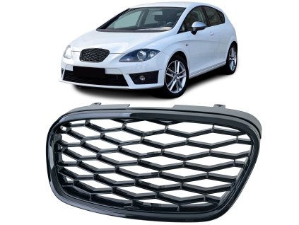 Maska bez znaku Seat Leon 1P facelift černá lesklá 01