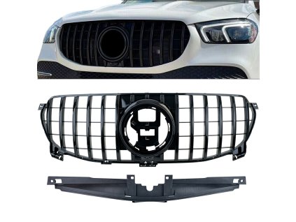 Maska Mercedes Benz GLE W167 C167 předfacelift černá lesklá bez AMG 01