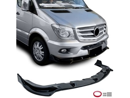 Přední lipa spoiler Mercedes Benz Sprinter W906 facelift černý lesklý 01