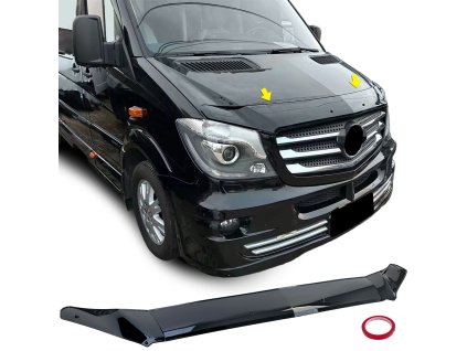 Deflektor kapoty Mercedes Benz Sprinter W906 facelift černý lesklý 01