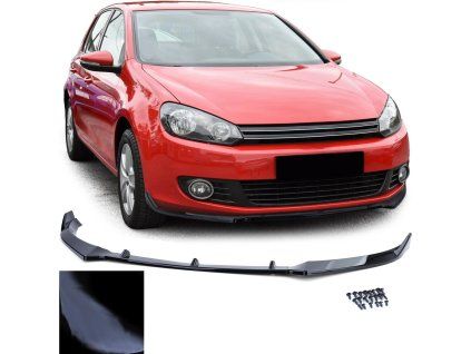 Přední spoiler lízátko volkswagen golf 6 černý lesklý 01