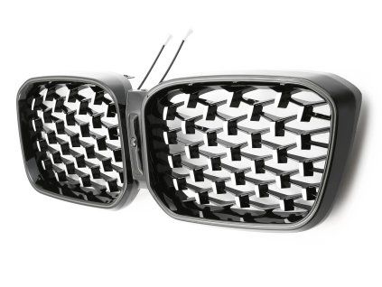 Maska BMW G01 G02 černá lesklá diamant facelift led modul 03