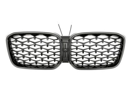 Maska BMW G01 G02 černá lesklá diamant facelift led modul 01