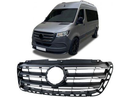 Maska Mercedes Benz Sprinter W907 W910 černá s chromem 01