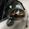 Kryty zrcátek Mini One Cooper F54 F55 F56 F57 černé zlaté 02