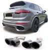 Dvojité koncovky výfuku Porsche Cayenne 98A černé facelift 01