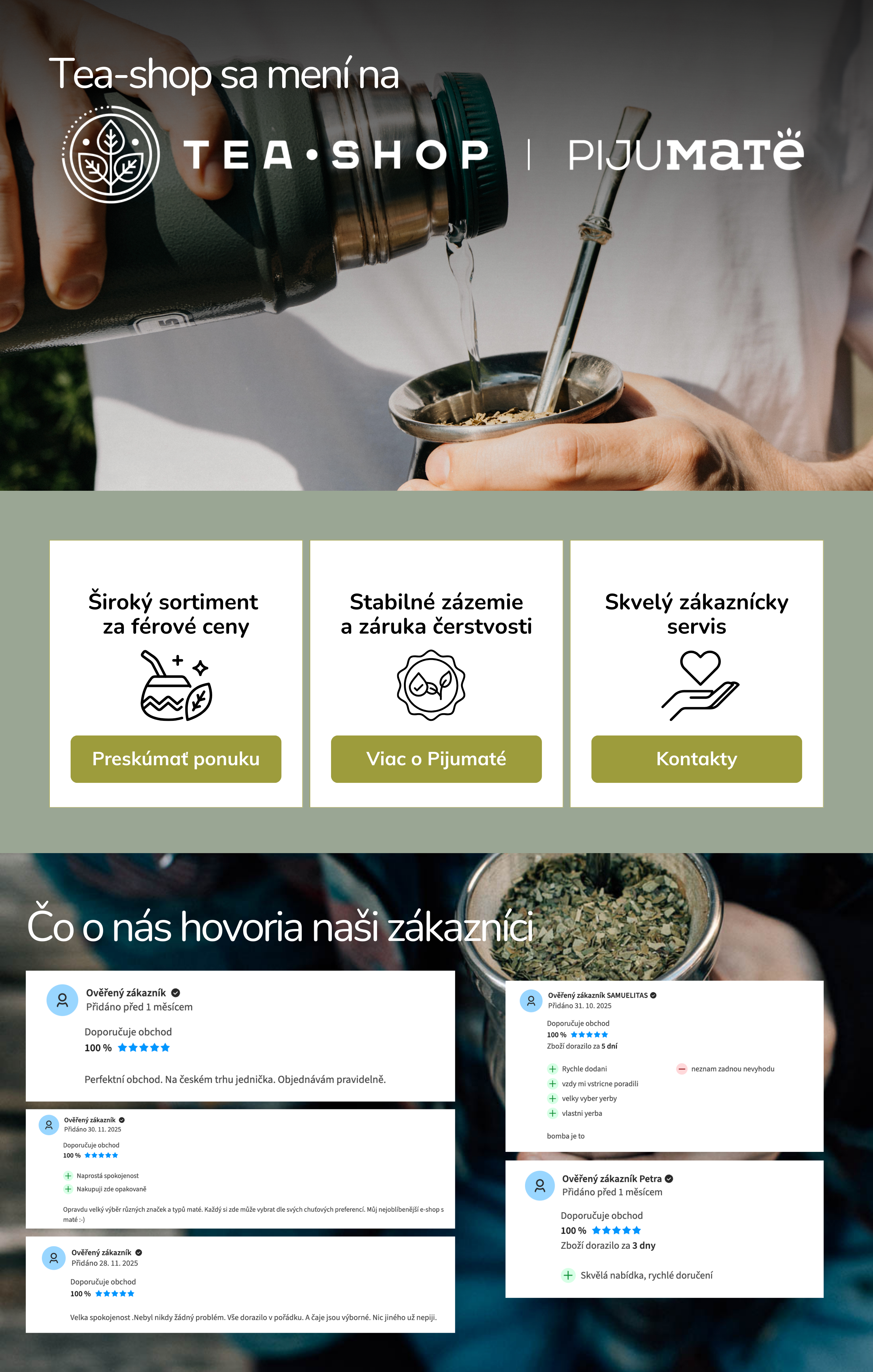 Tea-shop sa mení na Pijumaté