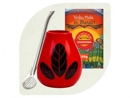 tea shop yerba mate el pajaro guarana hoja red set