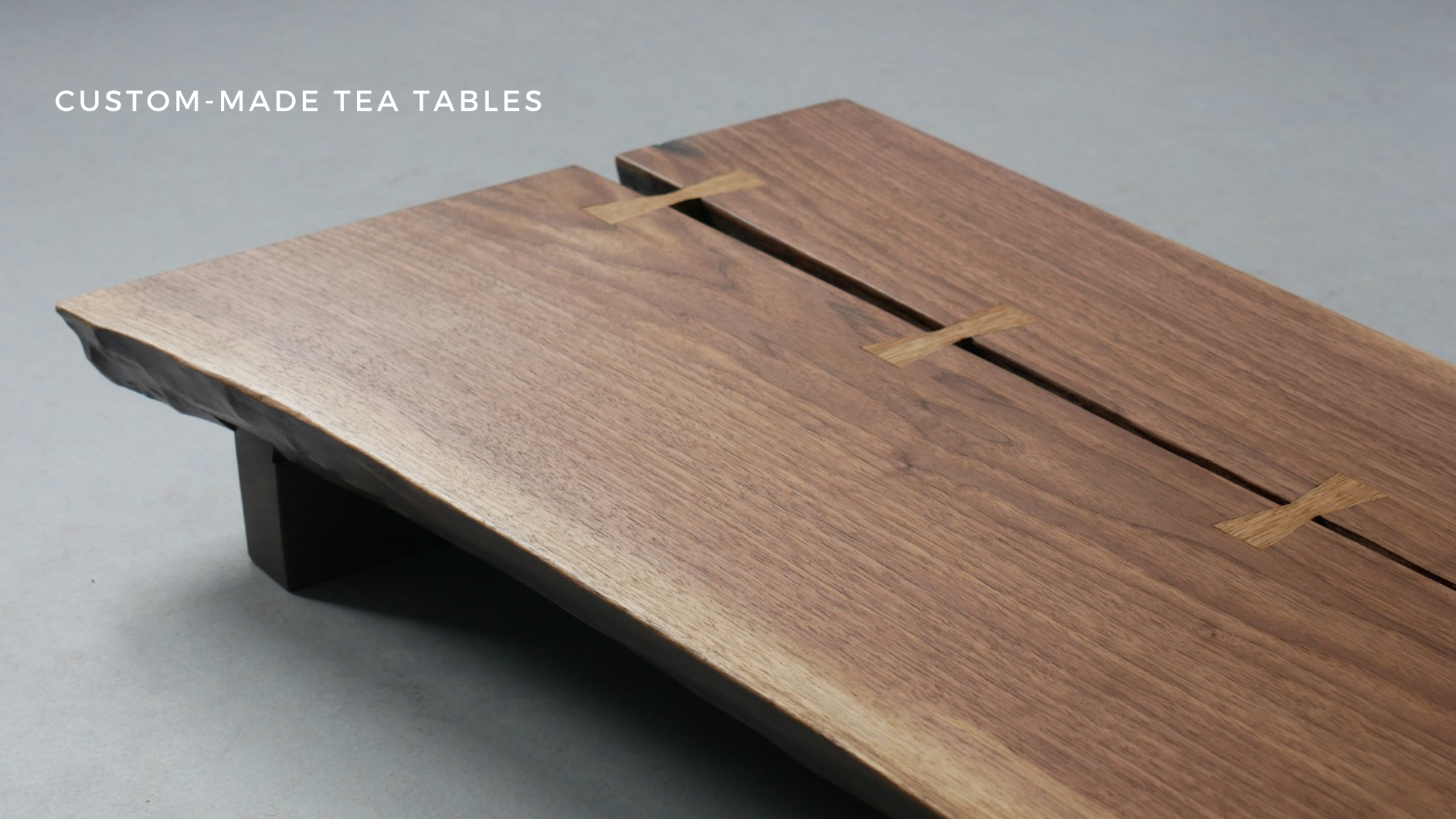 custom made tea table from american walnut handmade in Czech Republic