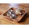 Wagatabon tray hand carved from european walnut japanese style tray TeaTom Tea tray 5