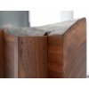 detail of table underside TeaTom logo end grain of american walnut