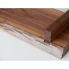 detail of the underside of a table natural edge table top and traditional joinery TeaTom american walnut