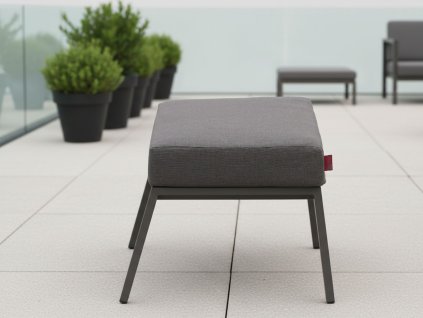 Zahradní podnožka hliníková šedá