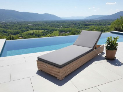 Umělý ratan Lehátko Relax latte/šedé