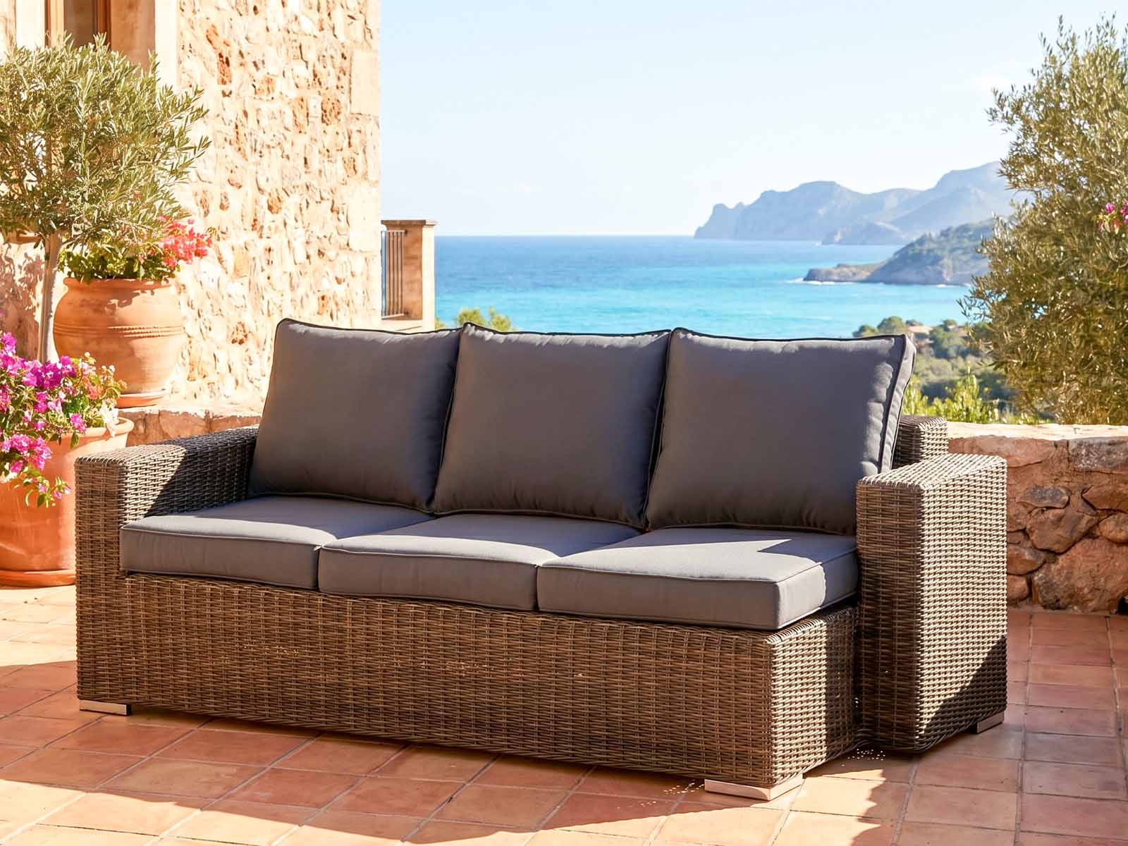 Umělý ratan zahradní 3-sofa Marina Luxury