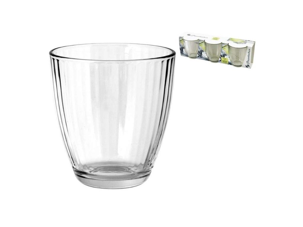 Cốc nước 280ml 90x83mm 3ks có sọc tăm LINEA