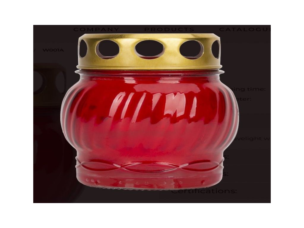 Nến mộ thủy tinh 10cm màu đỏ (bịch:21ks)