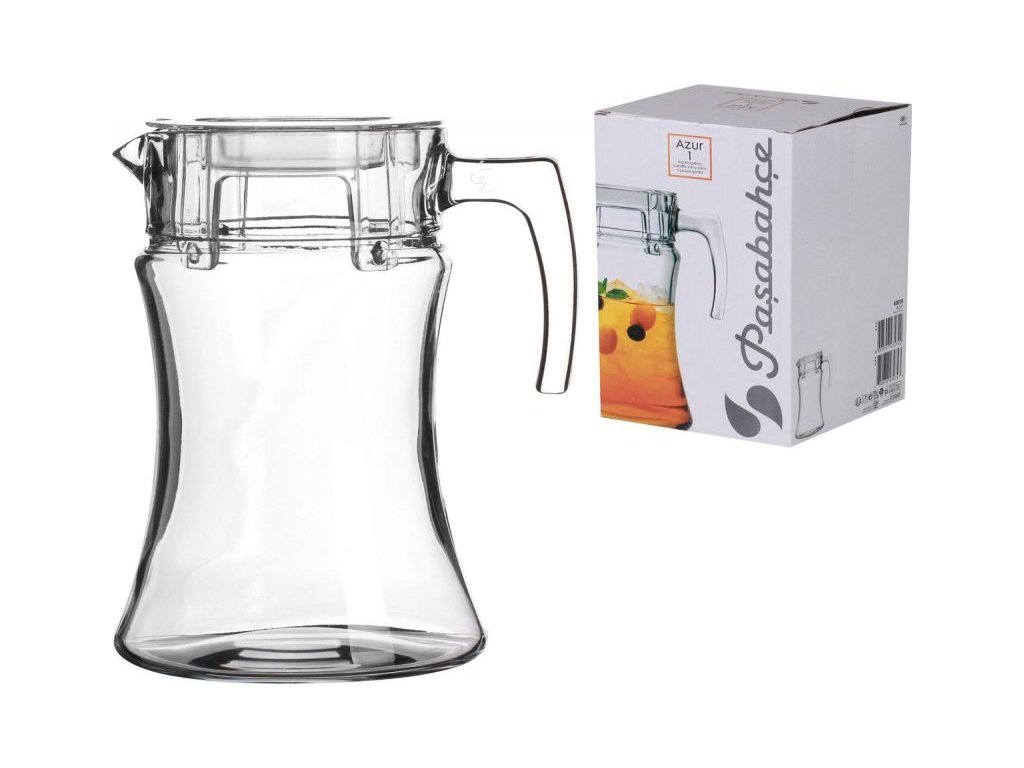 Bình nước thủy tinh 1.4L nắp nhựa trắng AZUR