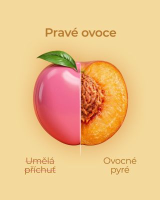 Chuť se nedá oklamat. 🍑🧪 Většina nápojů získává svou chuť v laboratoři. My používáme přírodu. Místo umělých aromat a...