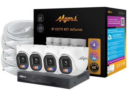 POE kit Myers 4CH IP KIT 8MP 4xTurret FADA