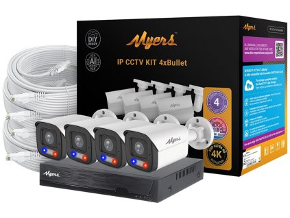 POE kit Myers 4CH IP KIT 8MP 4xBullet FADA