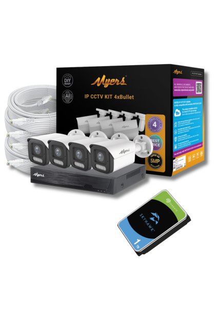 Myers 5MP IP Kamerový Set 4x bullet 1TB disk