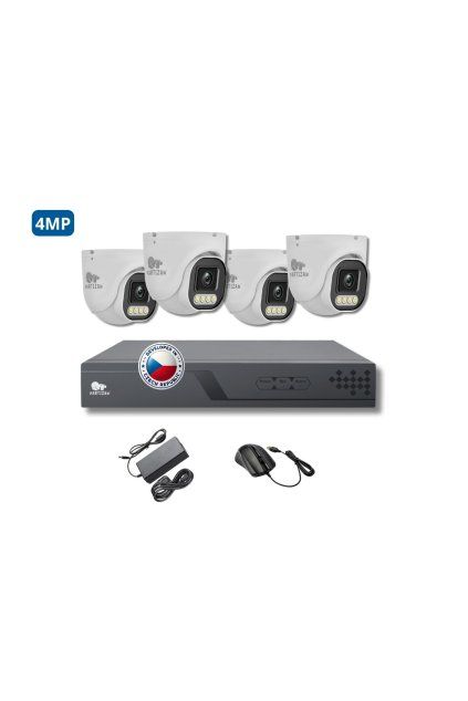 Kamerový systém Basic Dome 4MP – kompletný set 4 IP kamier s rekordérom