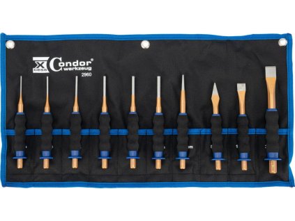 Sada vyrážečů, sekáčů a důlčíků v pouzdře, 10 ks