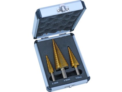 SBS - Sada stupňovitých vrtáků, 3 ks