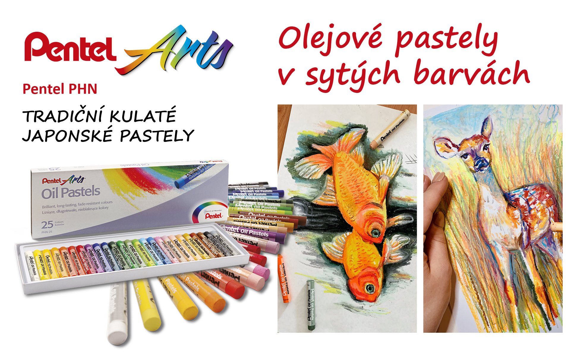 Pentel olejové pastely