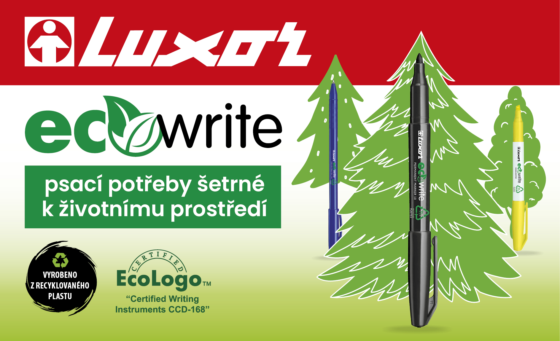 Ekologické popisovače recyklovaný materiál