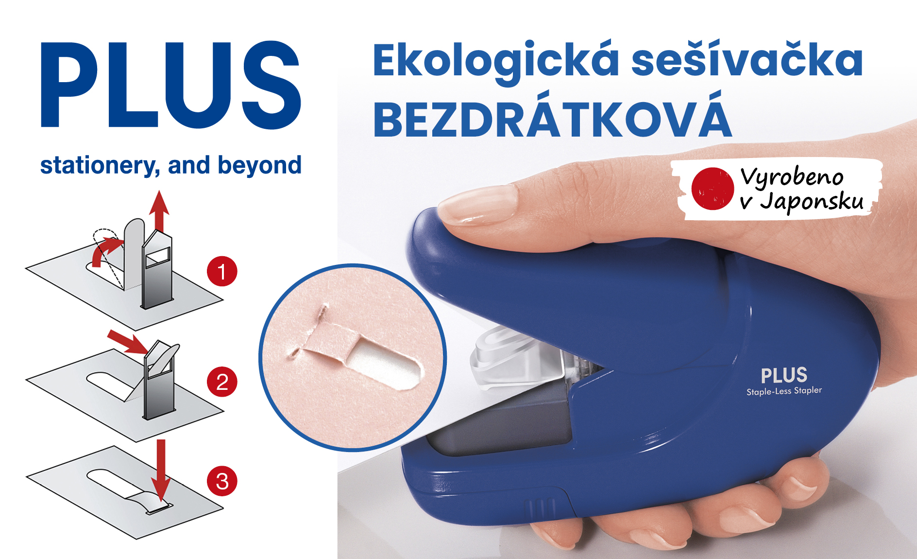 Plus bezdrátková sešívačka ekologická