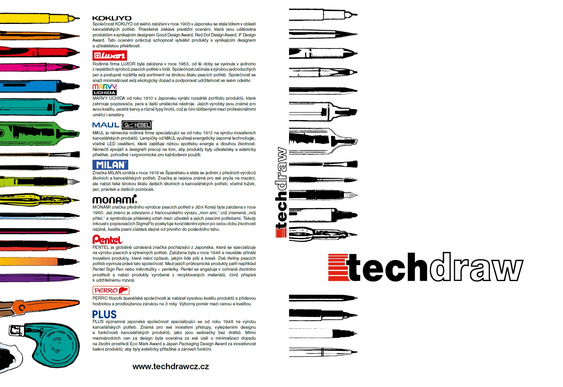 Katalog TechDraw CZ zastupované značky v ČR