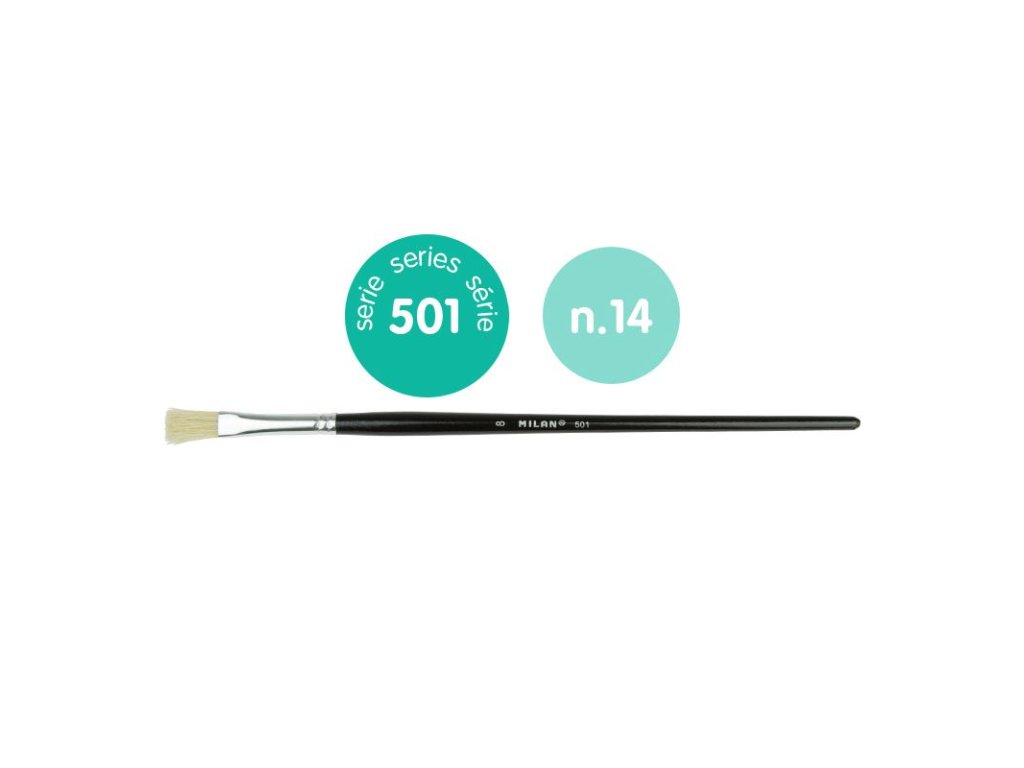 MILAN/501 Series Bristle hair brush for handicraft work and decoration flat short handle/80376_01.jpg