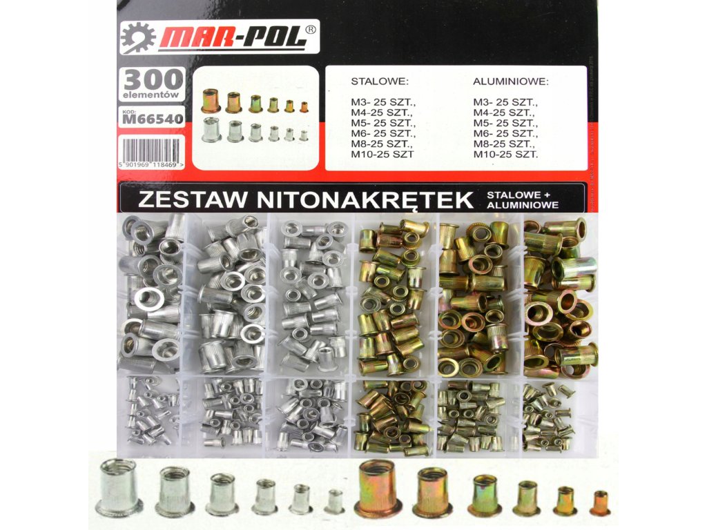 MAR POL ZESTAW NITONAKRETEK 300SZ STALOWE ALUMINIOWE ORGANIZER M66540 Waga produktu z opakowaniem jednostkowym 1 32 kg