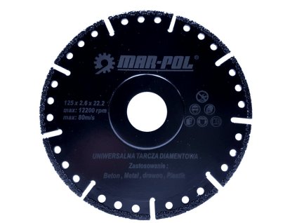 Diamantový rezný kotúč univerzálny 125 mm x 2.6 mm x 22.2 mm – MAR-POL M08501