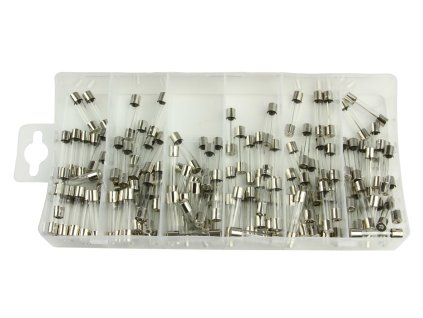 Sklenené trubičkové poistky – 120 dielna sada – MAR-POL M66501