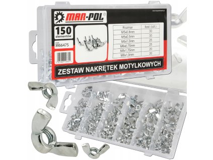 NAKRETKI MOTYLKOWE METRYCZNE ZESTAW NAKRETEK MOTYLKOWYCH M5 M8 150 SZT (1)