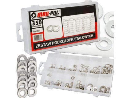 zestaw podkladek stalowych 350szt