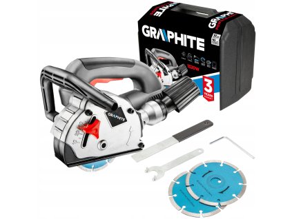 GRAPHITE BRUZDOWNICA ELEKTRYCZNA FREZAFKA DO BETONU 1320W WALIZKA 2 TARCZE