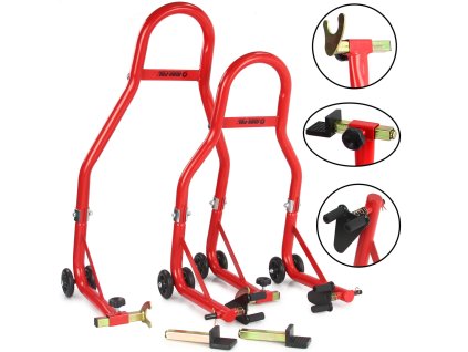 stojak motocyklowy zestaw front tyl