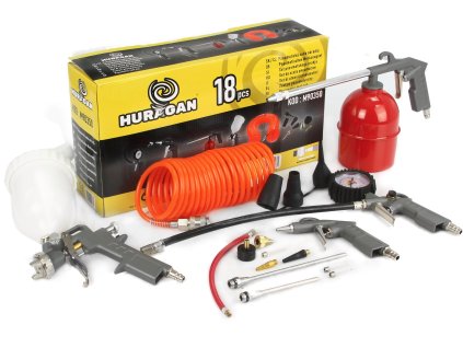 Pneumatické náradie ku kompresoru – 18-dielna sada HURAGAN M90350