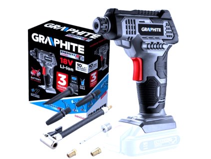 Akumulátorový ručný kompresor 18V, LCD displej GRAPHITE Energy + 58G041