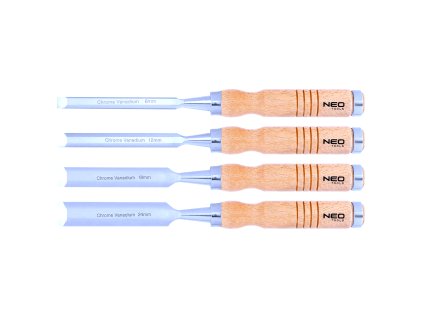 Dláto 6, 12, 18, 24 mm, sada 4 ks. Drevená rukoväť NEO Tools 37-800