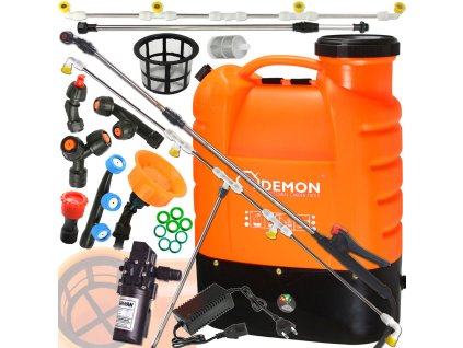 Akumulátorový chrbtový postrekovač 16 l – oranžový  DEMON M80203