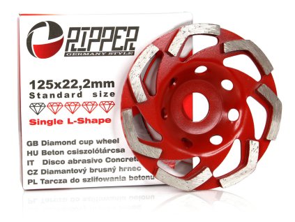 Segmentový diamantový kotúč na betón 125 mm × 22,2 mm – SINGLE L-SHAPE – Mar-Pol M90901