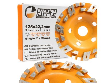Segmentový diamantový kotúč na betón 125 mm × 22,2 mm – SINGLE Z-SHAPE – Mar-Pol M90905