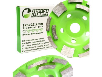 Segmentový diamantový kotúč na betón 125 mm × 22,2 mm – DOUBLE ROW – Mar-Pol M90906